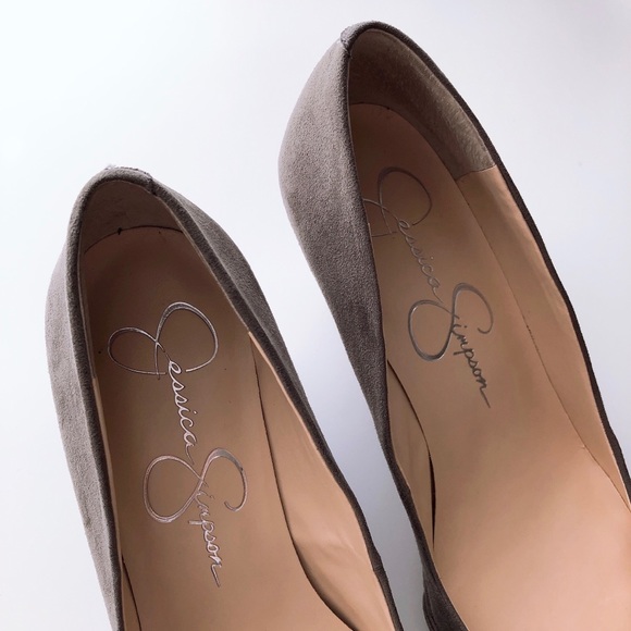 Jessica Simpson Taupe Wedge Pumps - Picture 2 of 5